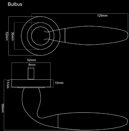 Fortessa Bulbus Door Handles Dimensions